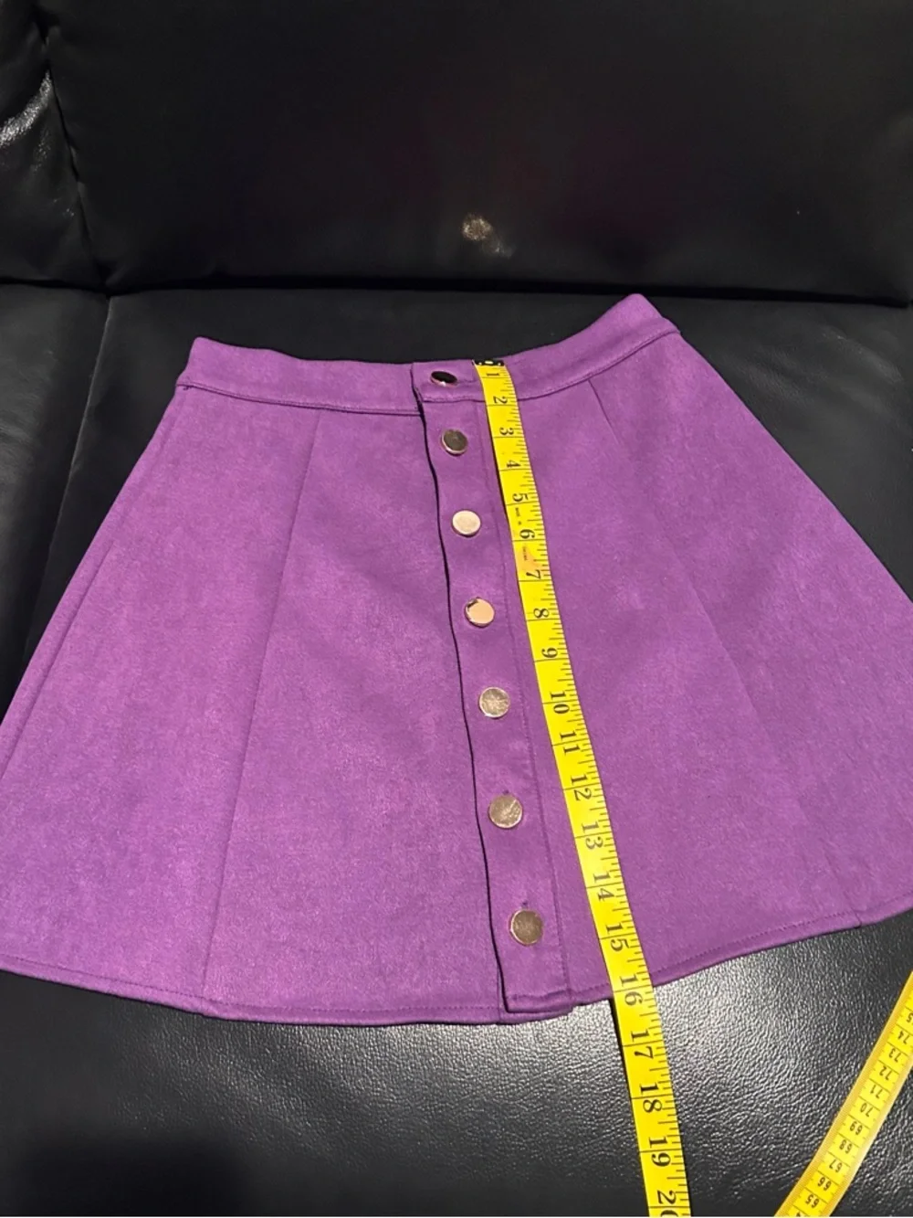 Purple Button-Front A-Line Skirt - Picture 2 of 3